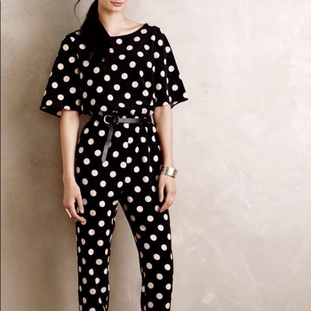 Anthropologie Polka Dot Jumpsuit